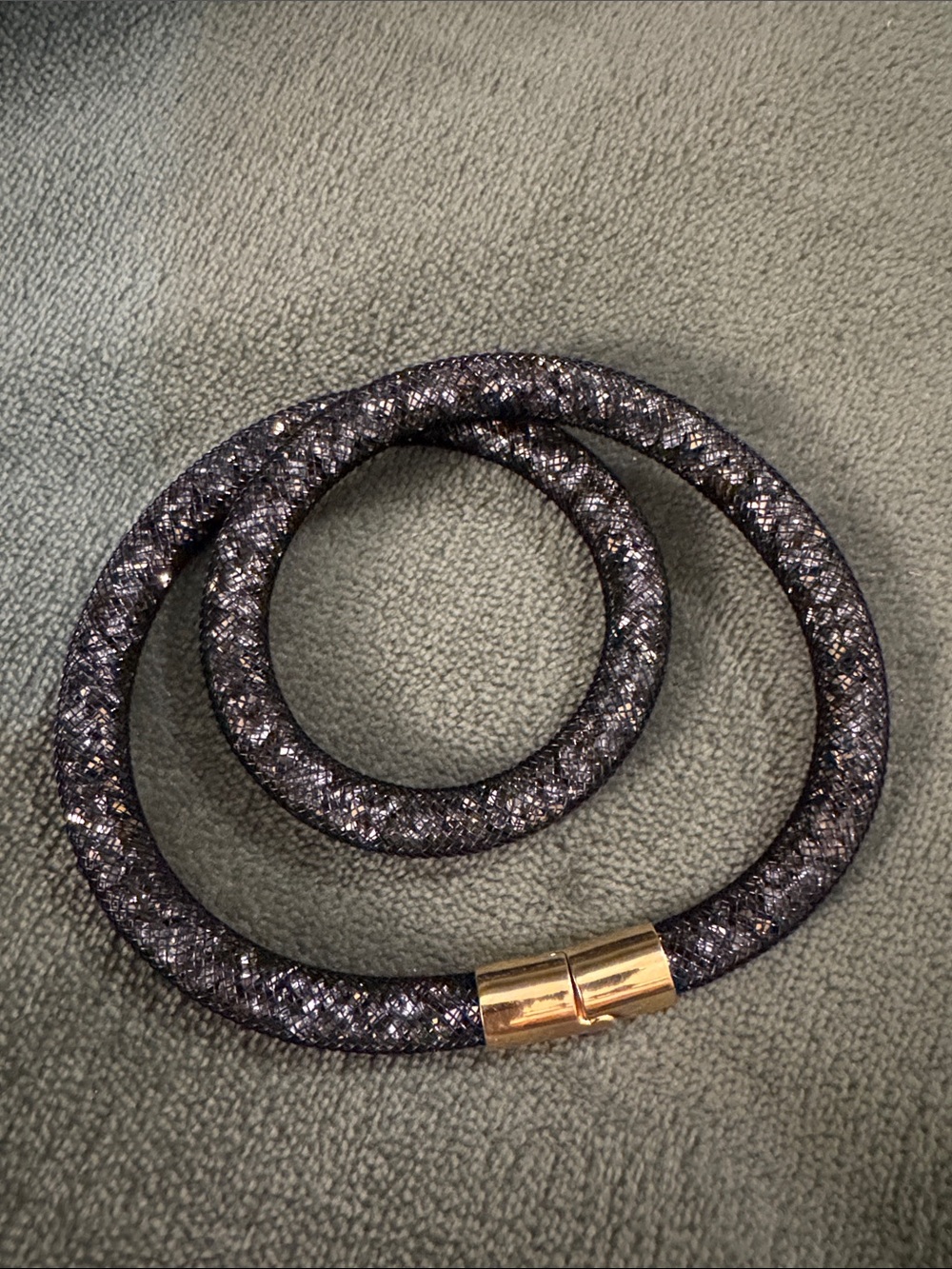 Swarovski Crystal Dust Wrap Bracelet with Magnetic Gold Clasp